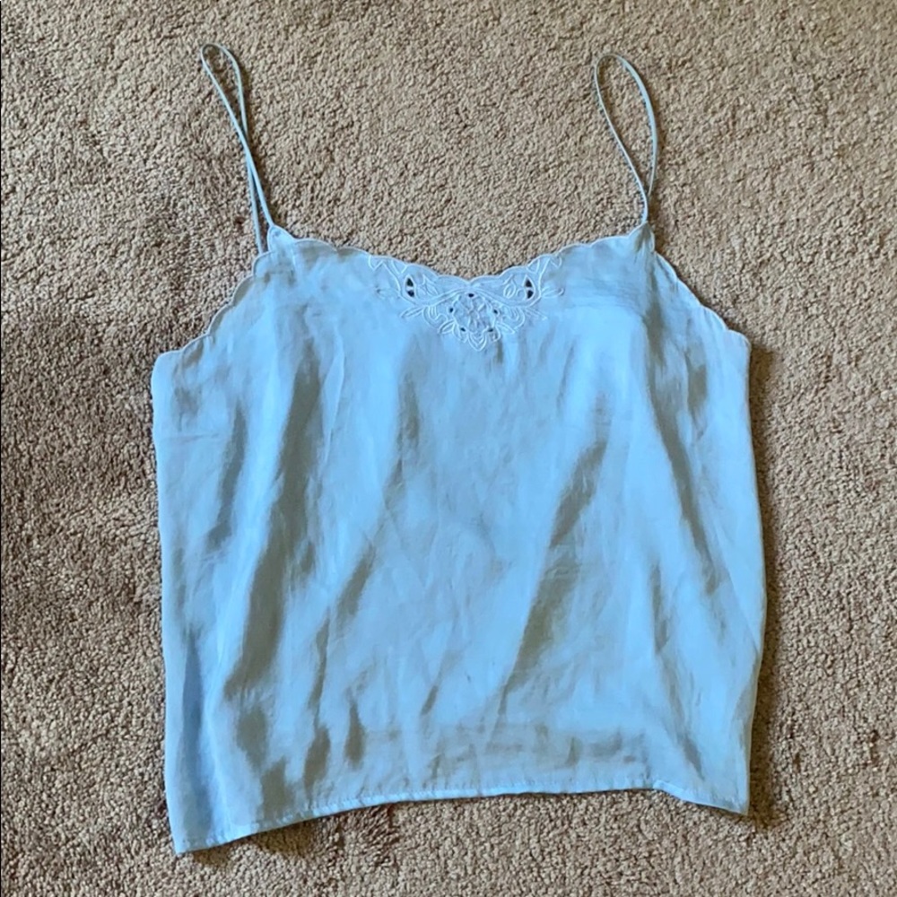 Tillys Satin Blue Tank Top